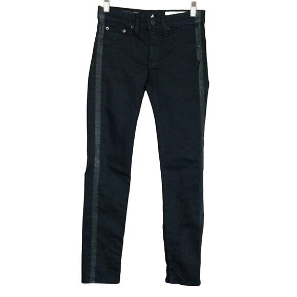 Rag & Bone Zipper Capri Jeans in Midnight Tuxedo Black Women's 24 - Picture 1 of 7
